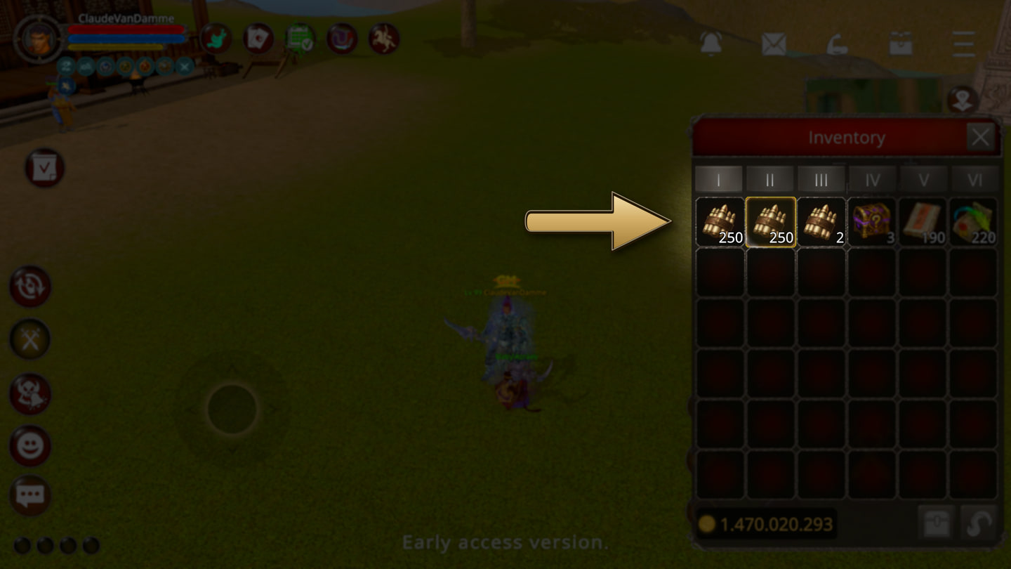 Ammunition stacked in the inventory