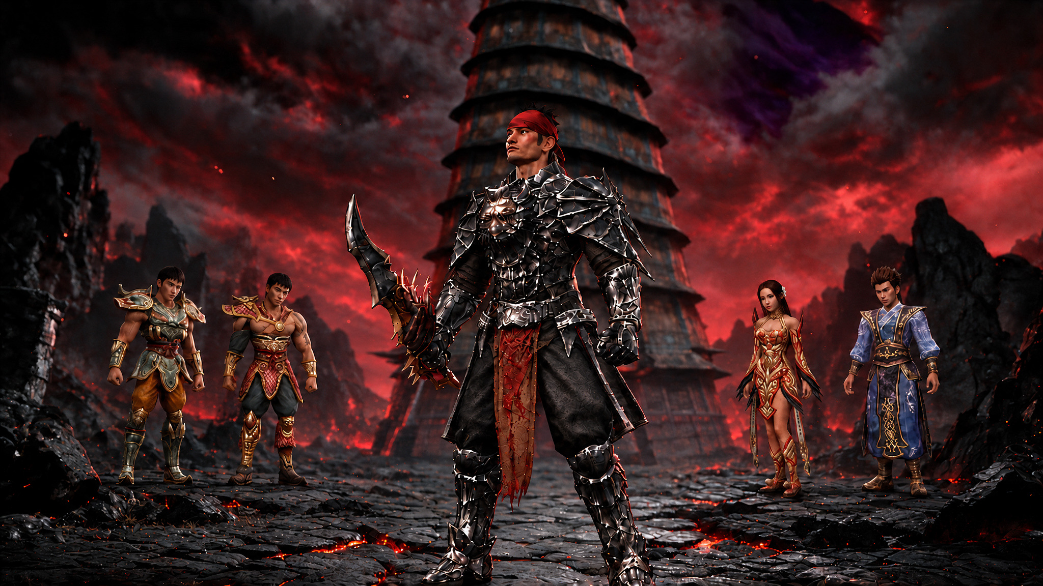Warrior in front of a tower for the Solo Devil Tower achievement
