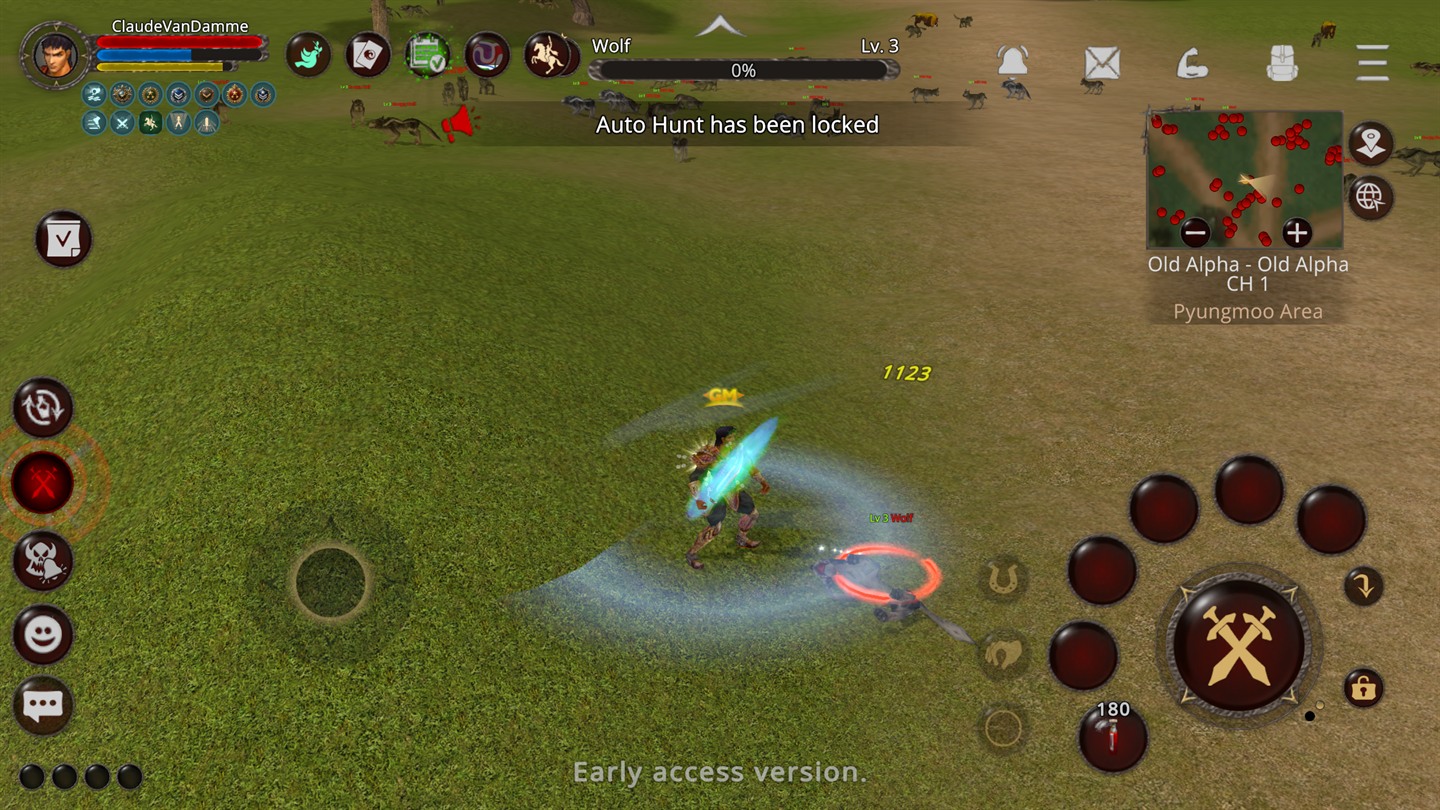 Auto hunt started in locked mode
